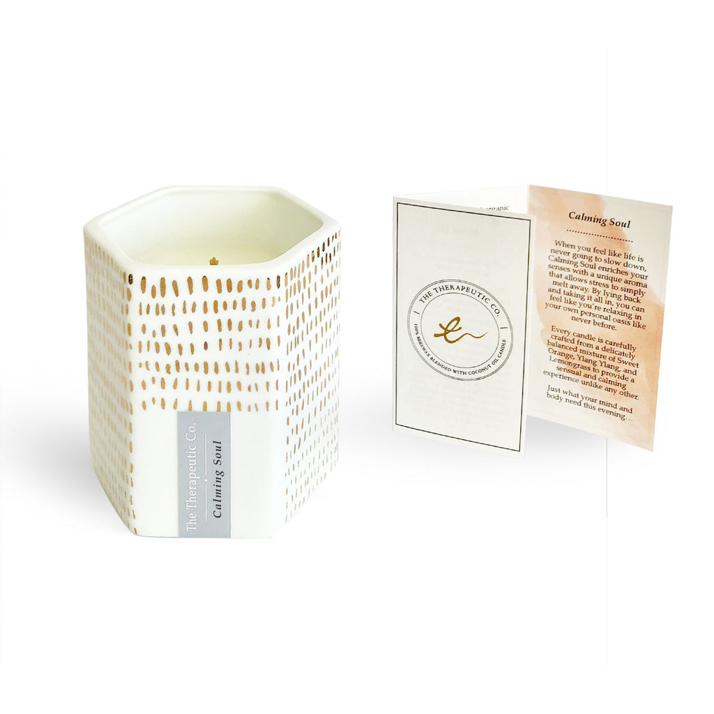 Jovie Jar aromatherapy beeswax candles - Calming Soul enriches your senses with a unique aroma that allows stress to simply melt away.