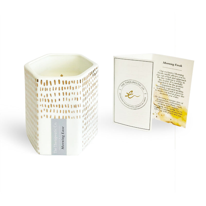 Our exclusive Morning Fresh aromatherapy beeswax candle allows you to rise out of bed and approach the day without a worry in the world. It’s carefully blended to be the perfect companion for your morning yoga and meditation routine, and is proven to make you feel at peace the moment you wake.
