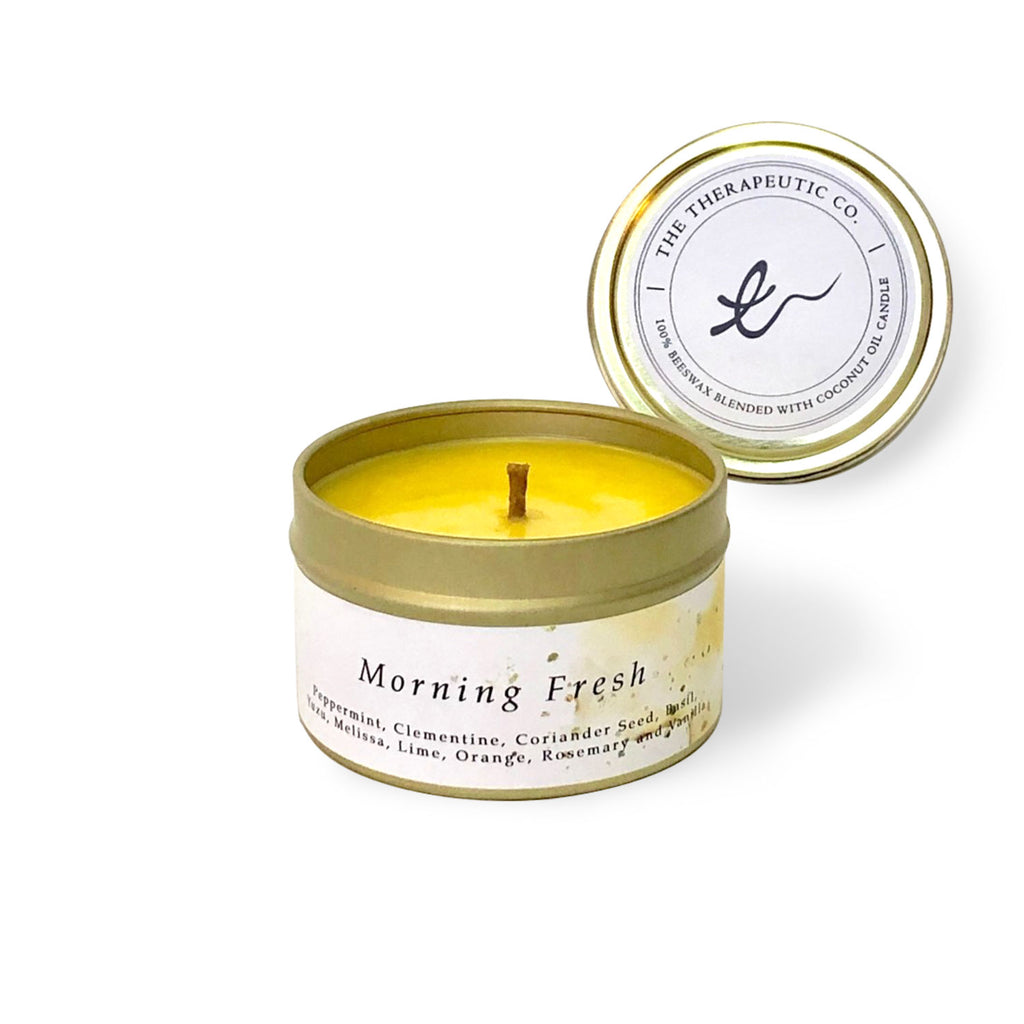 Aromatherapy beeswax candles - Morning fresh is uplifting and suitable for your yoga sessions in the morning well-blended with a mix of Peppermint, Clementine, Coriander Seed, Basil, Yuzu, Melissa, Lime Orange, Rosemary and Vanilla.